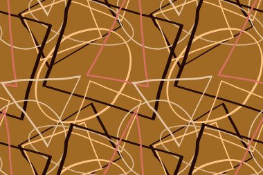 Kırsal bir renk paletiyle iç içe geçen geometrik şekillerin büyüleyici bir görüntüsü.