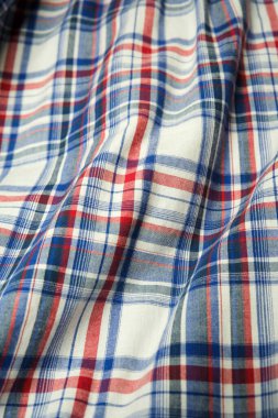 Canlı ekose kumaş karmaşık desenleri ve renkleri güzel gösterir..