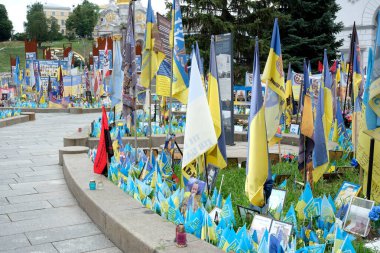 Ukrayna 'nın başkenti Kyiv' de cesur Ukraynalı askerler için bir anma töreni düzenlendi..
