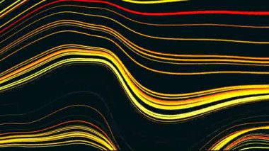 Parlak renk dalgaları bu karanlık arka planda zarifçe kıvrılır ve akar..