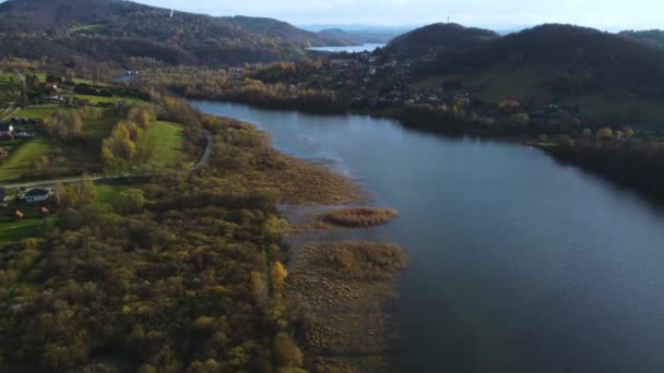 Solina Yakınlarındaki Myczkowskie Gölü Nün Polonya Daki Solina Barajı Nın — Stok video