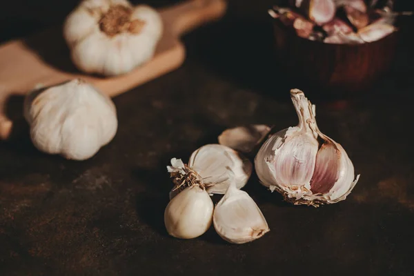 stock image garlic pieces and garlic cloves