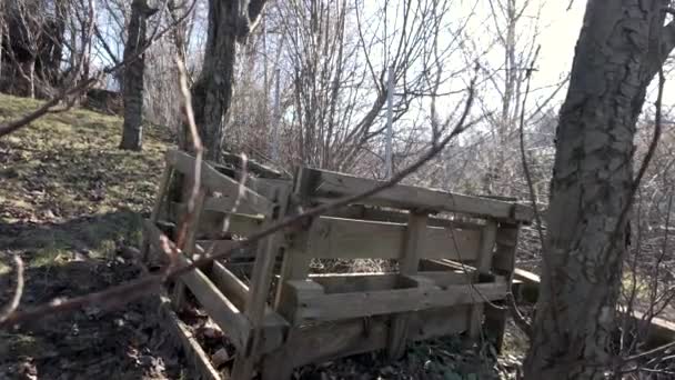 Dřevěný Paletový Kompostér Zahradě Permakulturní Koncept — Stock video