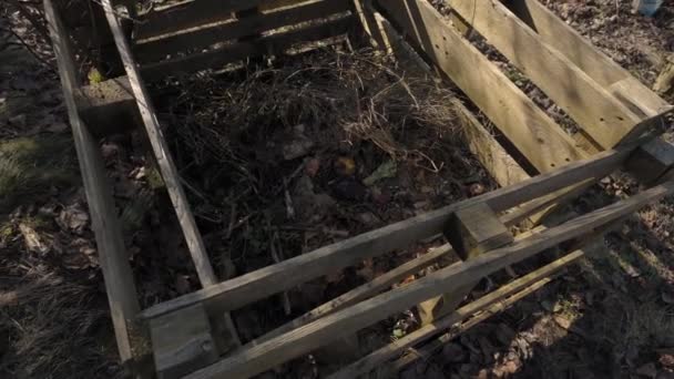 Composteur Palettes Bois Dans Jardin Concept Permaculture — Video