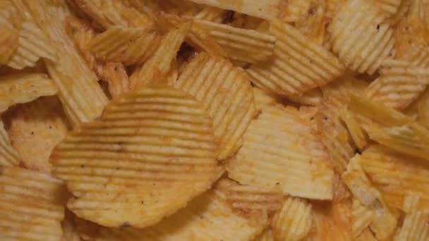 Kartoffelchips Tæt Snack Mad Foto – Stock-video