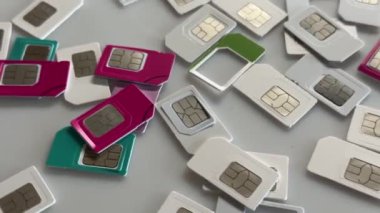 Cep telefonu için Sim kartları. Telekomünikasyon kavramı