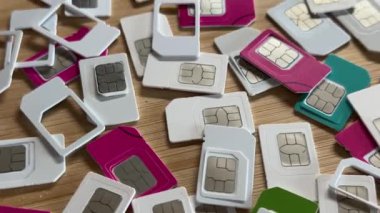 Cep telefonu için Sim kartları. Telekomünikasyon kavramı