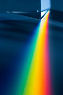 Renkli ışık huzmesi, kırılma, gökkuşağı ışığı, yakın çekim