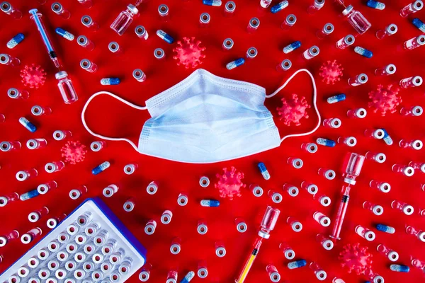 Topeng Medis Untuk Perlindungan Terhadap Virus Corona Pandemi Sars — Stok Foto