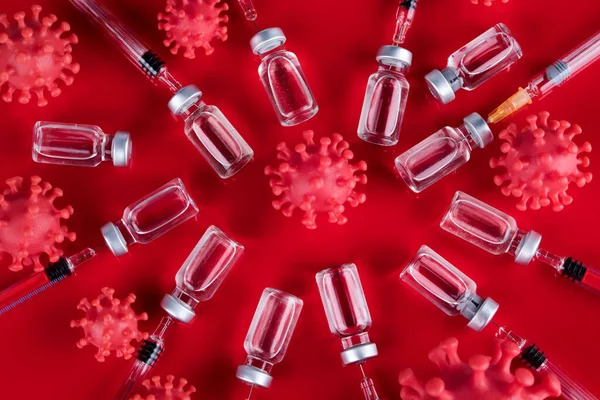 Вірусні Клітини Заражених Пандемічне Медичне Здоров — стокове фото