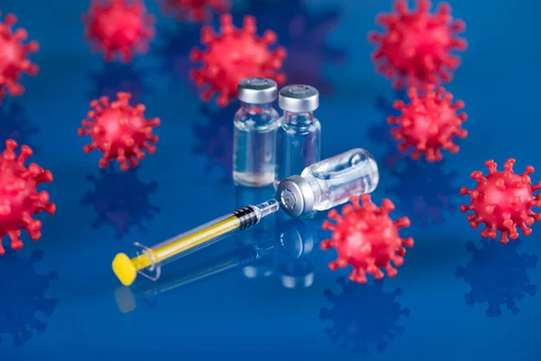 stock image Viruses cells in infected, Pandemic medical health