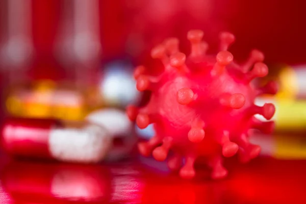 Cellules Virales Fond Coronavirus Épidémique — Photo