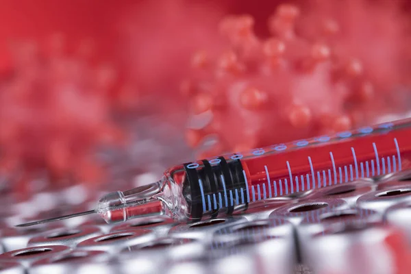 Tıbbi Şırıngayı Aşıyla Kapatın — Stok fotoğraf
