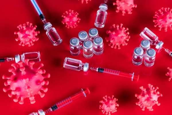 Close Medical Syringe Vaccine — Stock Photo, Image