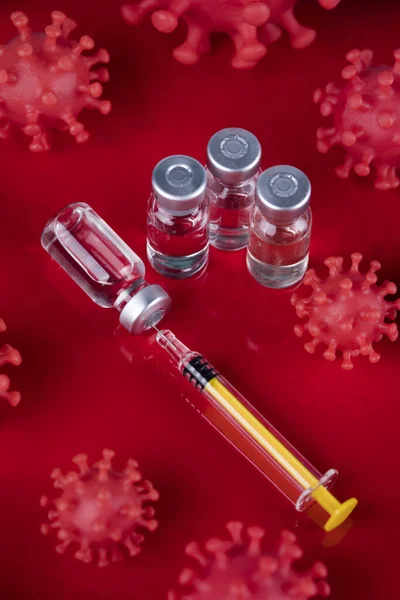 Cerrar Jeringa Médica Con Una Vacuna —  Fotos de Stock