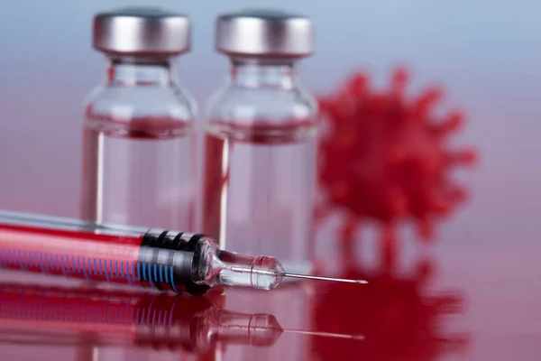 Medizinische Spritze Mit Impfstoff Hautnah — Stockfoto