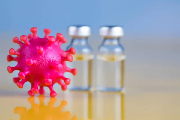 Flessen Coronavirusvaccin Pandemische Achtergrond — Stockfoto
