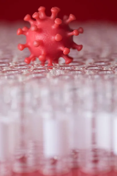 Virüs Hücreleri Salgın Koronavirüs Arka Planı — Stok fotoğraf
