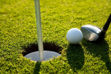 golf sahasında golf topu.
