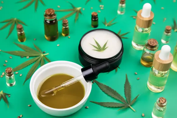 Aceite Cannabis Extracto Cáñamo Imagen de stock
