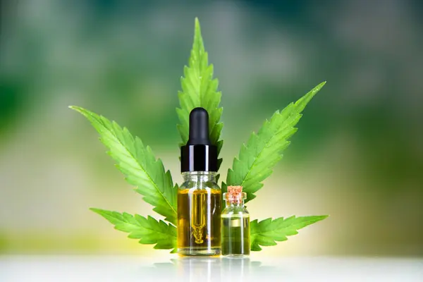 Marijuana Oil Hemp Seeds White Background Cannabis Leaf Medical Cannabis — Stock Photo, Image