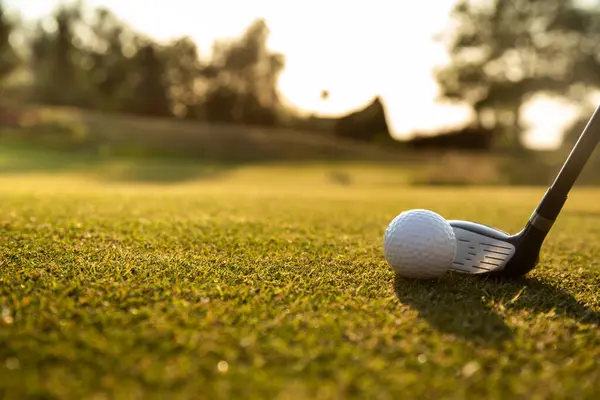 Golfbal Golfclub Golfbaan Rechtenvrije Stockafbeeldingen