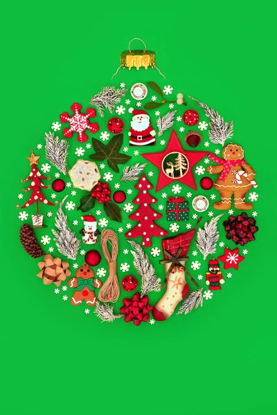 Vánoční Stromeček Kulatý Tvar Cetka Dekorace Koncepce Přírodními Dekoracemi Fauny — Stock fotografie