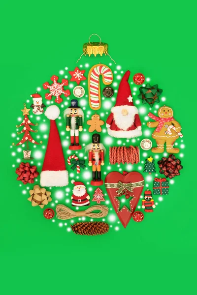 Soyut Noel Ağacı Yuvarlak Doğal Dekorasyon Sembolleri Karla Süslenmiş Değerli — Stok fotoğraf