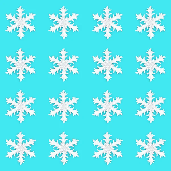Christmas Snowflake Festive Blue Background Design Abstract Pattern Traditional Symbol — Stock Photo, Image