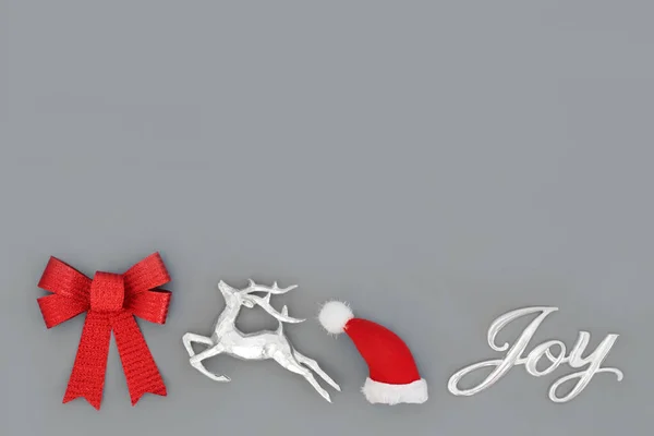 크리스마스의 즐거움의 컨셉은 그리고 배경의 활이다 Xmas New Year Holiday — 스톡 사진