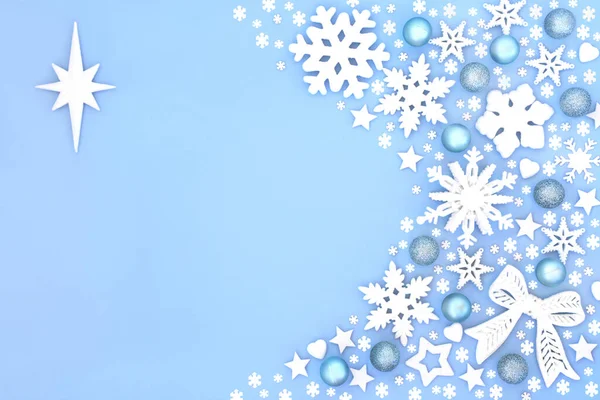 크리스마스의 눈송이 나무로 장식은 베들레헴 디자인의 스타와 마법적 환상의 Xmas — 스톡 사진