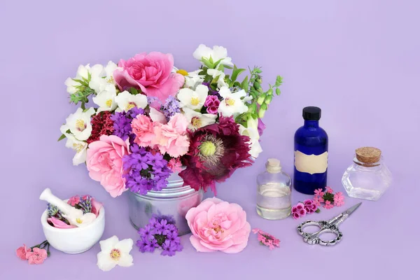 Medicinale Bloemen Kruiden Voor Naturopatische Kruidengeneeskunde Bloem Essences Voor Natuurlijke — Stockfoto
