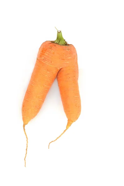 Роздрібнений Нерозвинений Морквяний Овоч Викликаний Грибком Або Грунтом Заповненим Дрібними — стокове фото