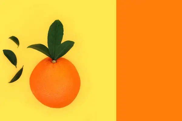 Orange Zitrusfrüchte Gesunde Ernährung Auf Zweifarbigem Hintergrund Sonnenscheinnahrung Sommer Reich Stockbild