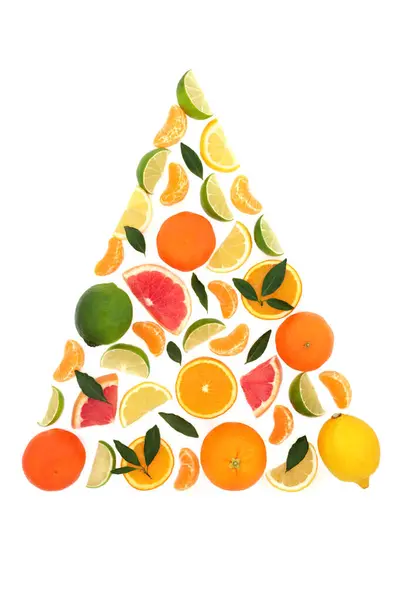Surreal Summer Citrus Fruit Tree Abstract White Background Fun Healthy ストック写真
