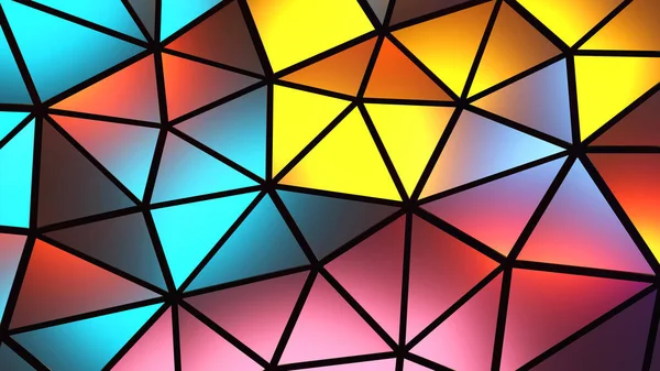 Fondo Mosaico Abstracto Polígonos Colores Negro Formas Triángulo Vidrieras Ilustración — Foto de Stock