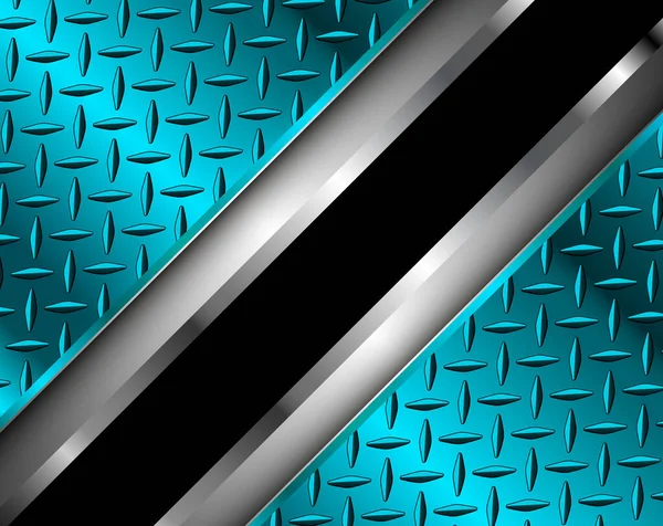 Blå Polerad Stål Textur Bakgrund Glänsande Krom Metallic Med Diamant — Stock vektor