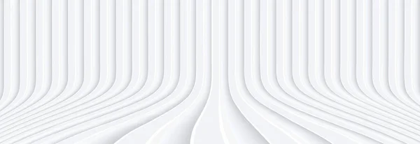 白い縞模様の背景 3D線のデザイン ビジネスプレゼンテーションのための抽象的な対称最小限の白い灰色の背景 ベクトルイラスト — ストックベクタ