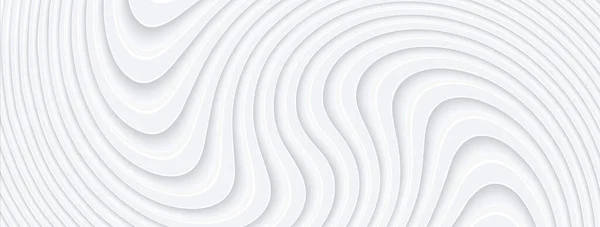 ホワイト抽象的な背景 3Dホワイトグレーのストライプ エレガントな波状のストライプパターン 3Dベクトルの背景イラスト — ストックベクタ