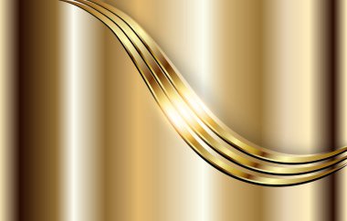 İş arka planı altın, 3d altın metal parlak, zarif vektör arkaplan.