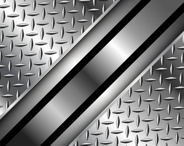 Silver Polished Steel Texture Background Shiny Black Chrome Metallic Diamond — Stock Vector
