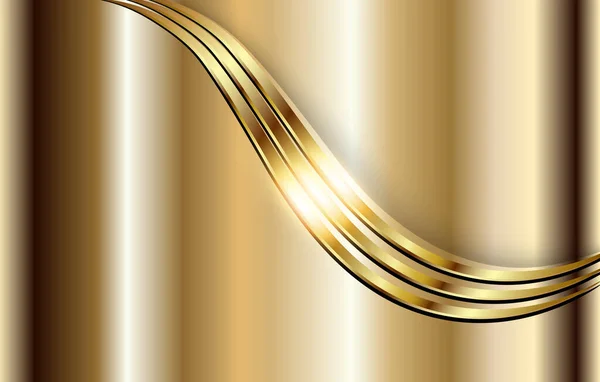 ビジネス背景ゴールド 3D黄金の金属光沢のあるエレガントなベクトル背景 — ストックベクタ