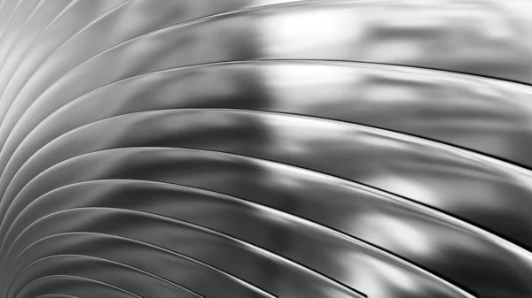 Silver Metallic Background Shiny Chrome Striped Metal Abstract Background Technology — 图库照片