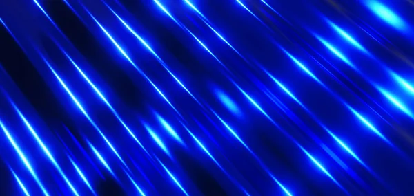 青の金属質感の背景 興味深い光沢のある縞色のクロム波パターン 3Dレンダリングイラスト — ストック写真