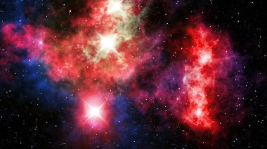 Nebulas and stars cosmic background, beautiful  picture of the universe with galaxies, cosmic nebulae and stars, science fiction backdrop, 3D illustration. clipart