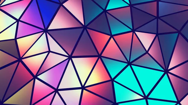Абстрактный Мозаичный Фон Красочные Многоугольники Черном Треугольные Формы Витражи Многоцветная — стоковое фото