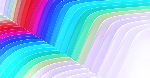 Abstrakter Hintergrund Mit Mehrfarbigen Streifen Elegantes Abstraktes Welliges Streifenmuster Renderhintergrund — Stockfoto
