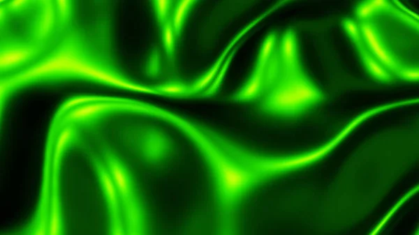 Зелений Фон Рідкий Металевий Хвилястий Дизайн Шпалер Шовк Яка Блискуча — стокове фото