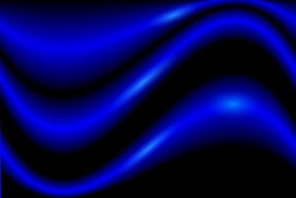Wavy Background Blue Waves Black Vector Illustration — Vector de stock