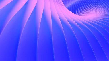 Mor mavi arkaplan çizgileri 3d dalgalı desen, zarif soyut çizgili desen, ilginç spiral mimari arka plan, 3D resimleme.